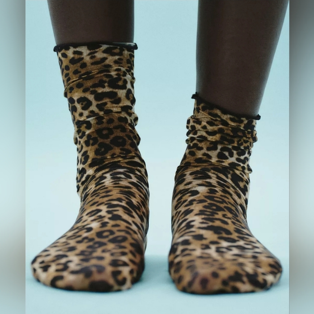 Zara Leopard Print Ankle Booties